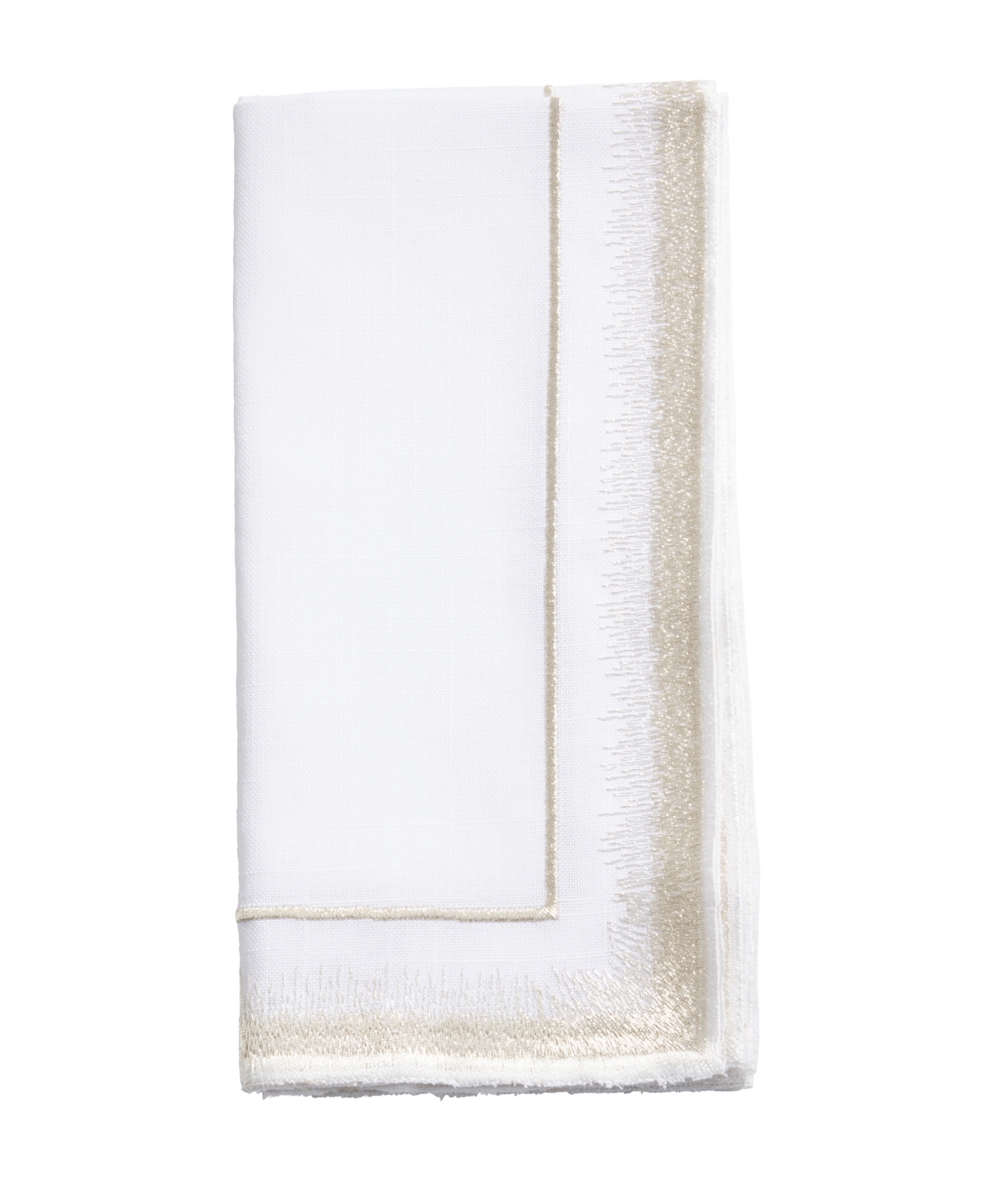 Saro Lifestyle Elegant Embroidery Detail Napkin, Set Of 4 In Champagne