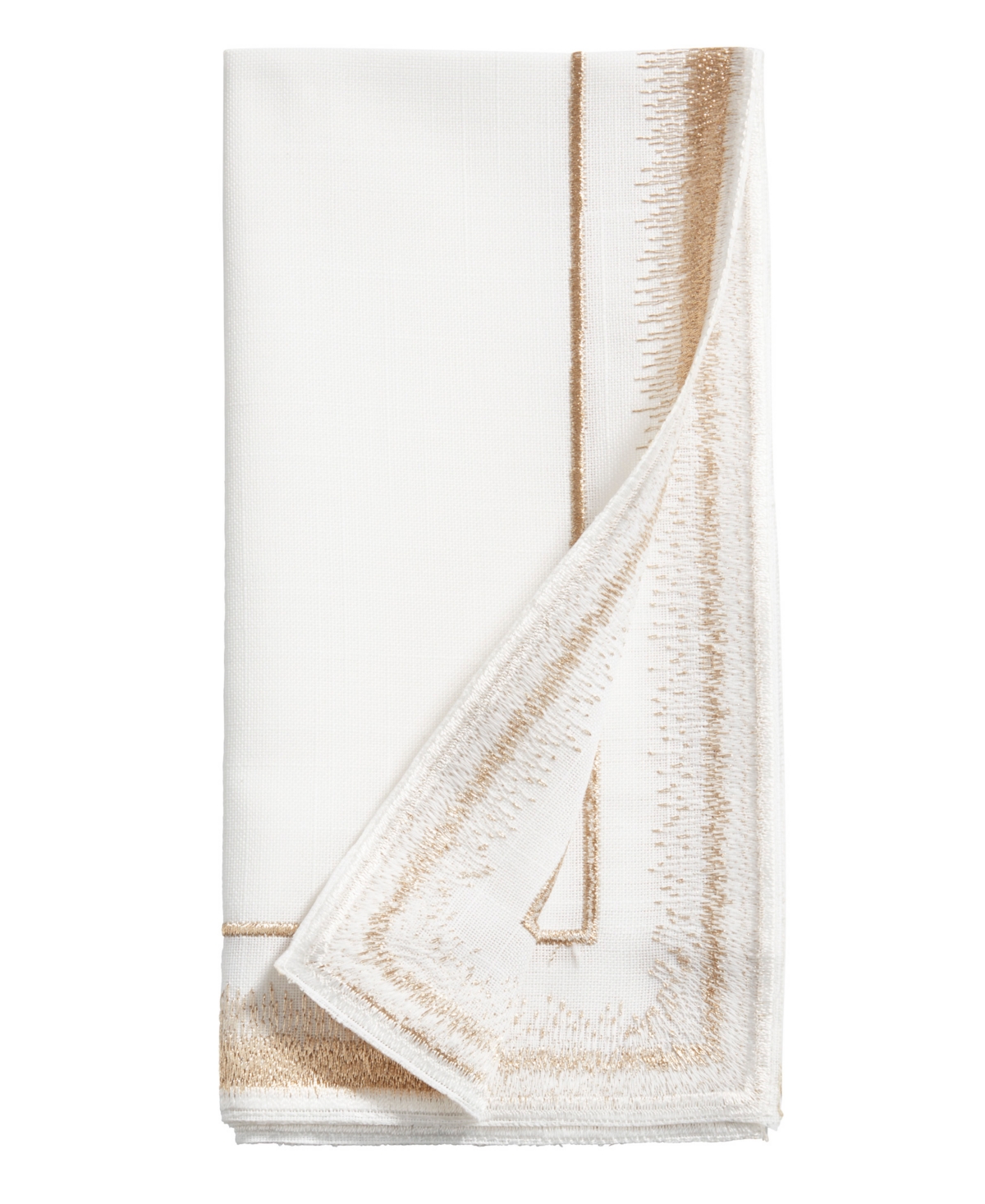 Saro Lifestyle Elegant Embroidery Detail Napkin, Set Of 4 In Gold