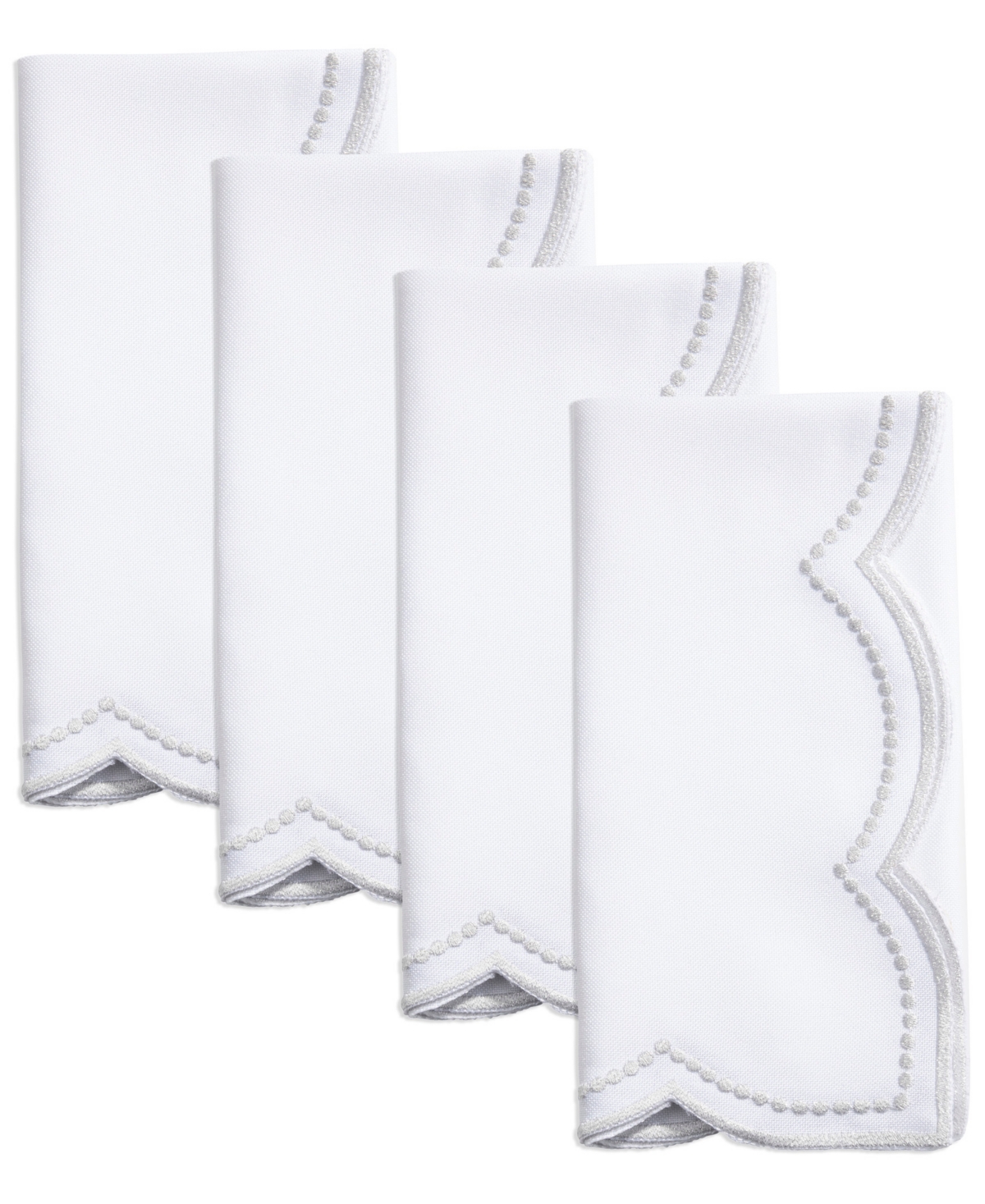 SARO LIFESTYLE EMBROIDERED POLKA DOT NAPKIN, SET OF 4 