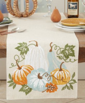 Harvest Bounty Pumpkin Table Runner, 16" x 70"