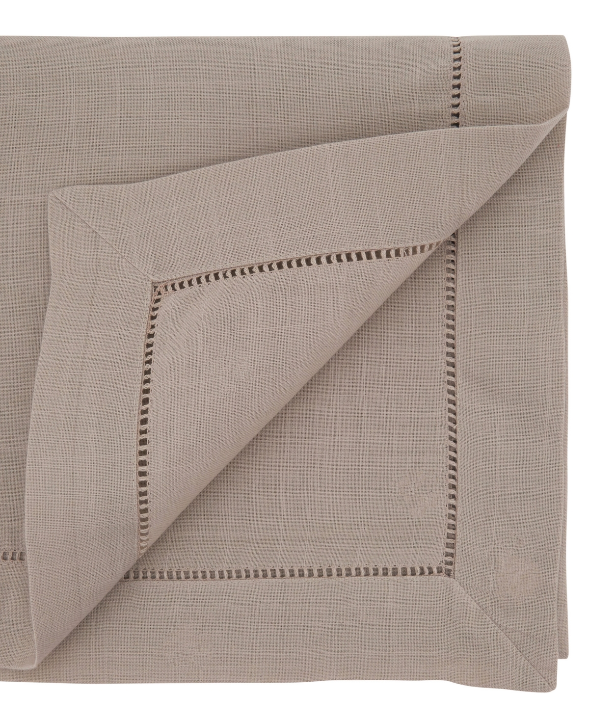 Saro Lifestyle Hemstitched Border Table Runner, 16" X 54" In Taupe