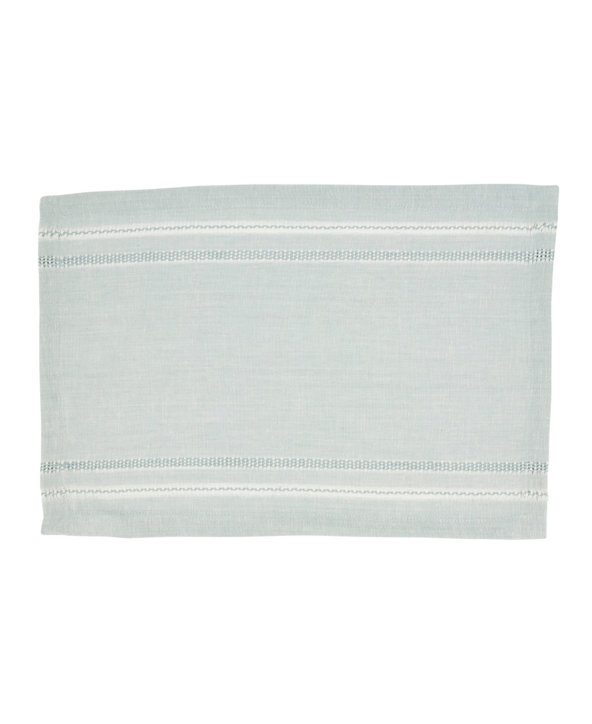 Saro Lifestyle Leno Stripe Elegance Placemat, Set Of 4 In Blue-gray