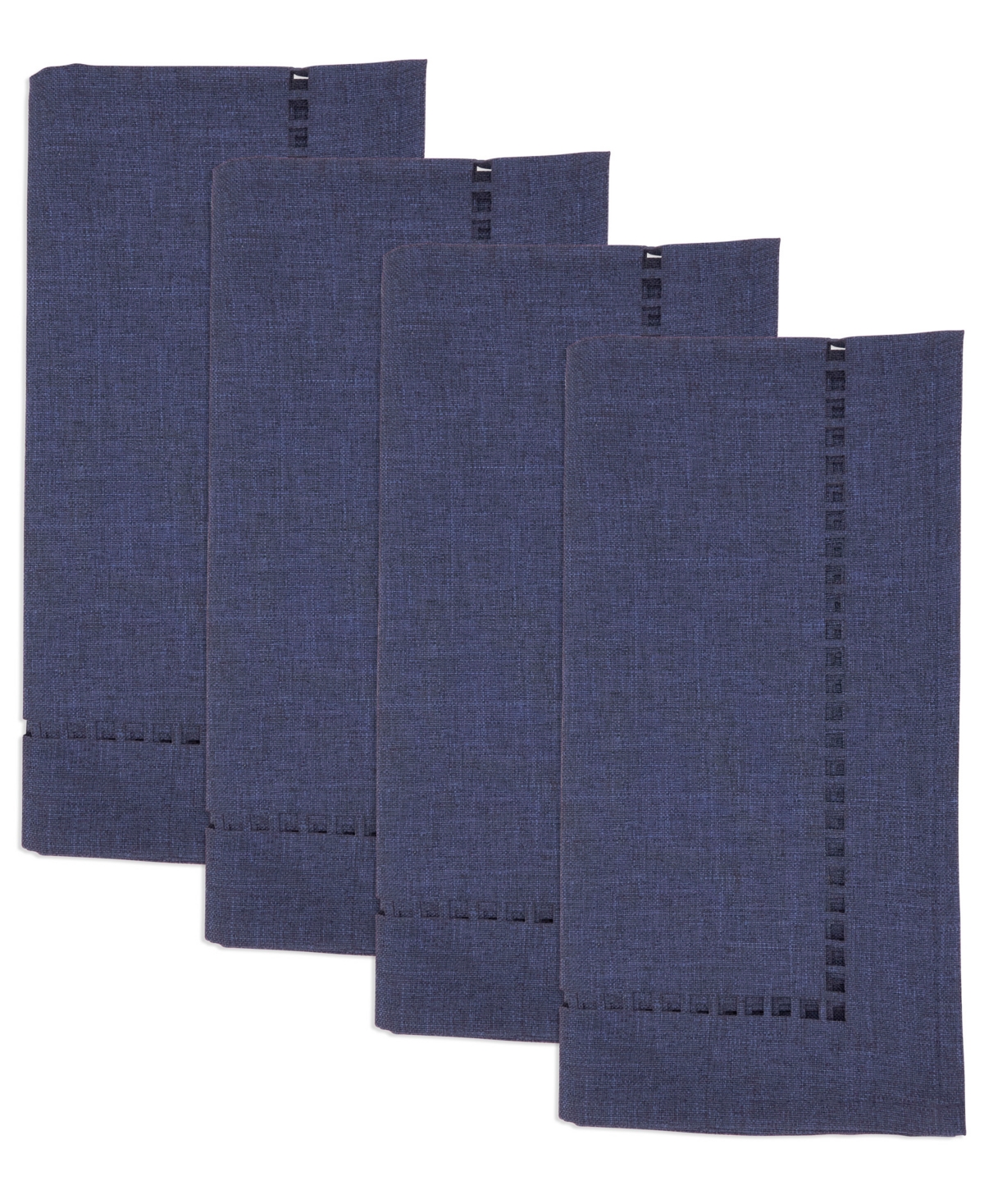 Saro Lifestyle Laser-cut Hemstitch Napkin, Set Of 4 In Navy Blue