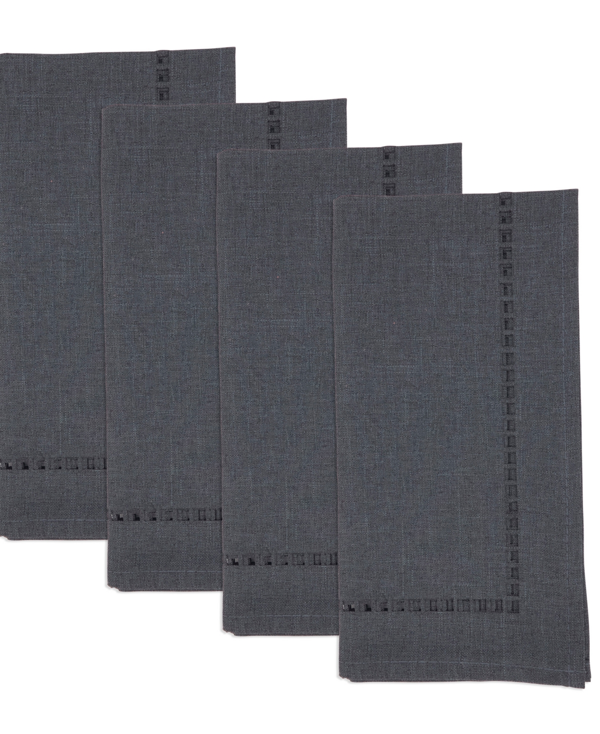 Saro Lifestyle Laser-cut Hemstitch Napkin, Set Of 4 In Black