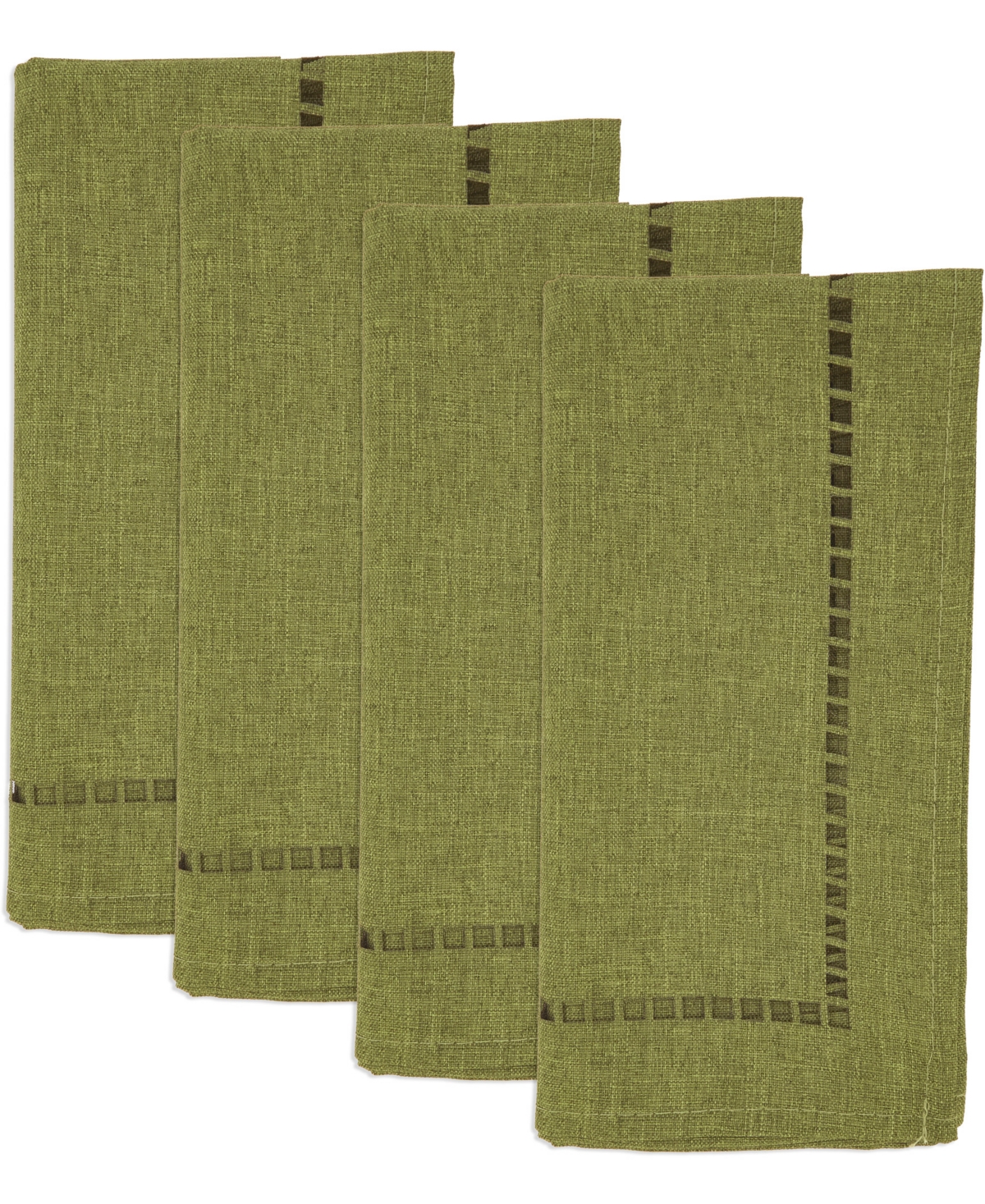 Saro Lifestyle Laser-cut Hemstitch Napkin, Set Of 4 In Green