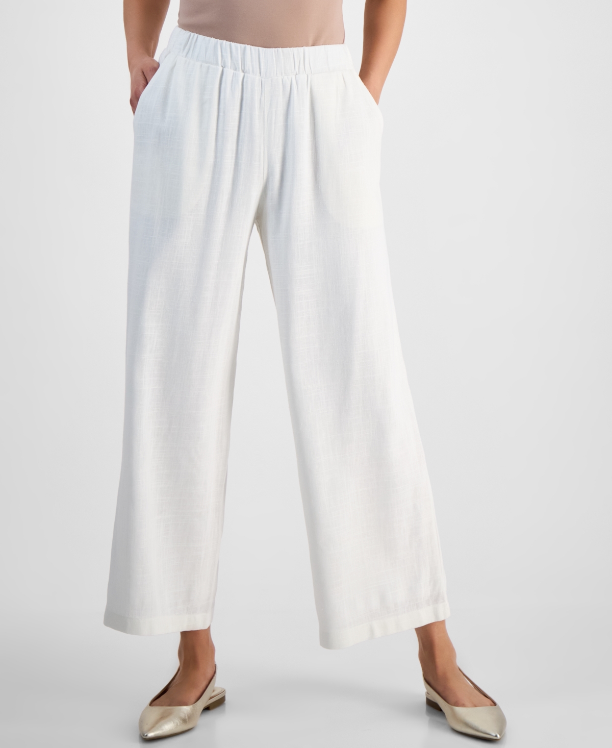 JM COLLECTION PETITE WIDE-LEG PULL-ON PANTS, EXCLUSIVELY AT MACY'S 