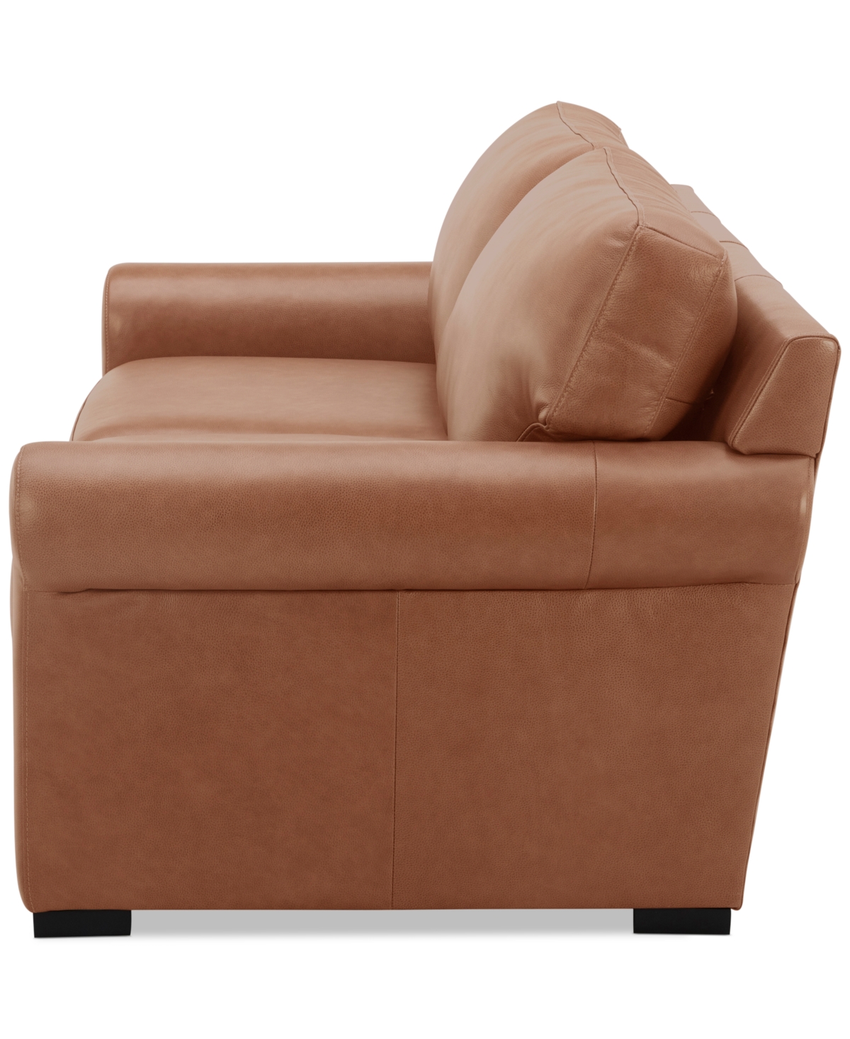 Macy's Radley 74" Leather Roll Arm Apartment Sofa, Exclusively At  In Light Tan