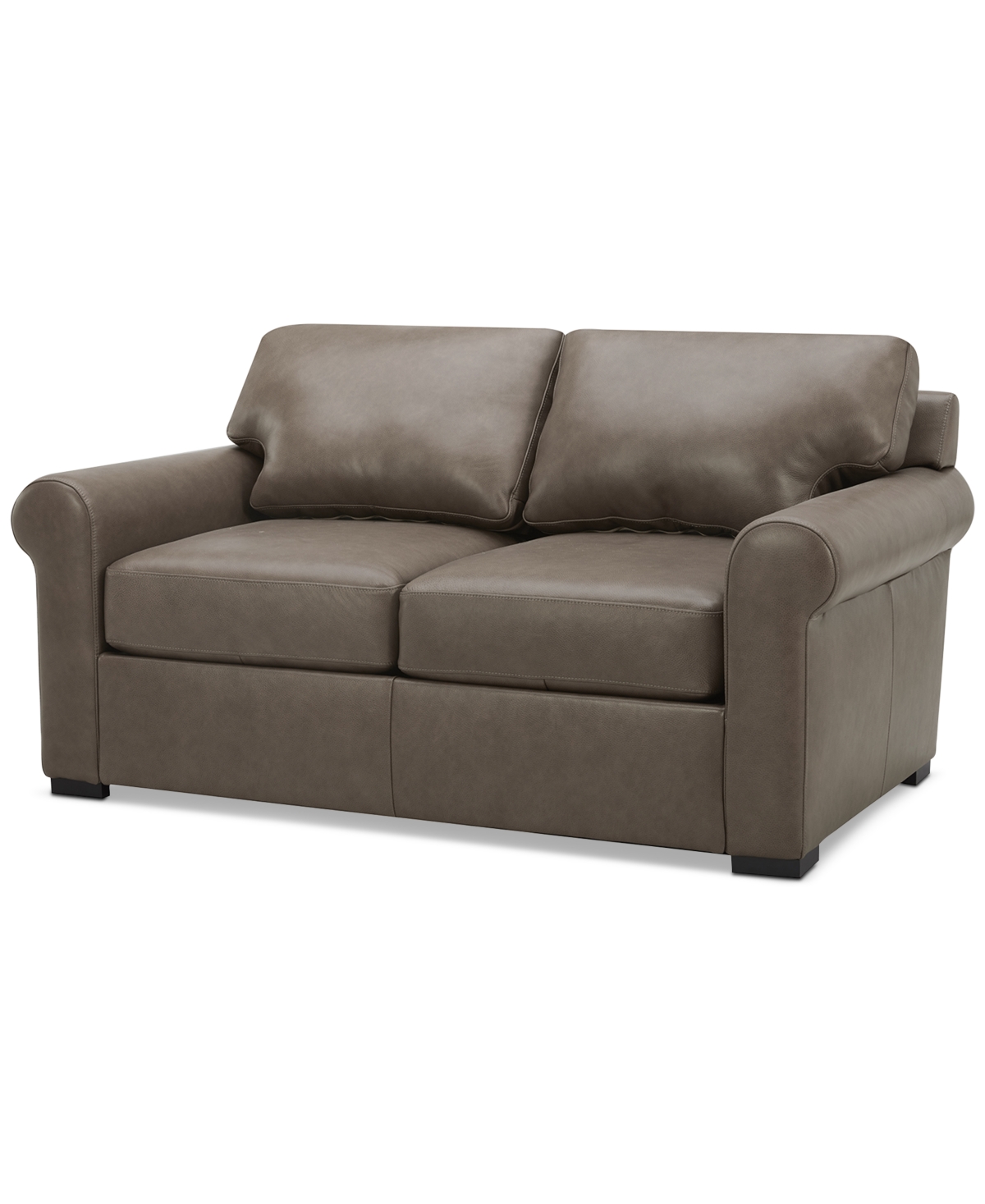 Macy's Radley 61" Leather Roll Arm Loveseat, Exclusively At  In Taupe