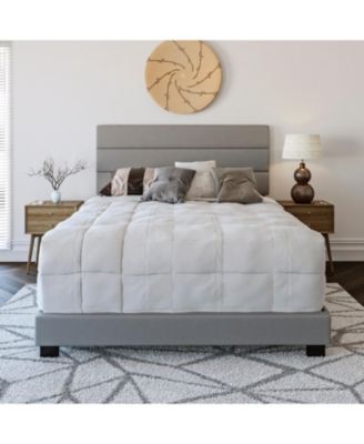 Napoli Leather Upholstered Platform Bed Frame with Tri-Panel Adjustable Headboard - Boyd Sleep