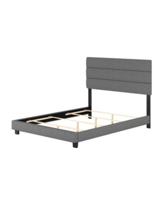 Ravenna Upholstered Linen Adjustable Height Headboard Platform Bed Frame