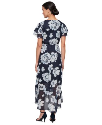 Women's Flutter-Sleeve High-Low Dress