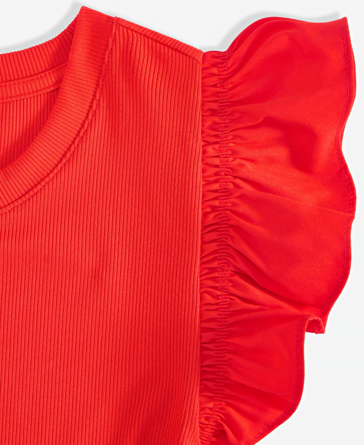 On 34th Women's Ruffle-sleeve Knit Top, Created For Macy's In Fiery Red
