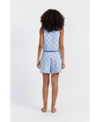 売れ筋商品|||チンティアンドパーカー カットソー トップス レディース Women's Laura Whitmore Sunflower Waistcoat Sky blue Chinti & Parker Laura Whitmore Sunflower Waistcoat | Nordstrom