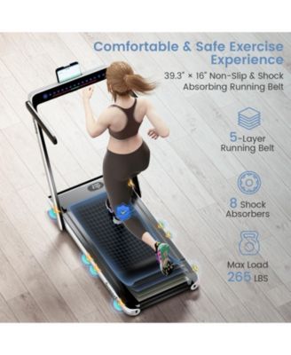 2 in 1 Under Desk Treadmill, 2.25HP Superfit Folding Treadmill with Touch Panel Control, App Control, Remote Control, Bluetooth Speaker, Foldable Walking Treadmills for Home Office