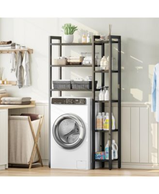 Over The Toilet Storage with 8-Titer Shelf, Mass-Storage Side Storage Open Rack