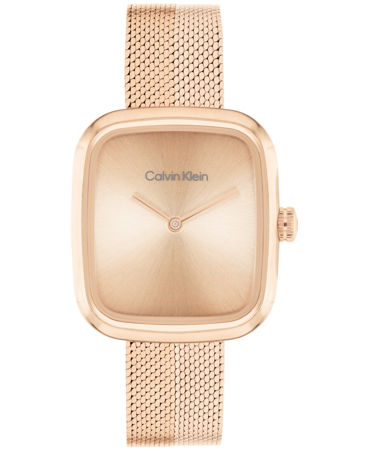 CALVIN KLEIN WOMEN'S ADORE ROSE GOLD TONE STAINLESS STEEL MESH BRACELET WATCH, 30MM 