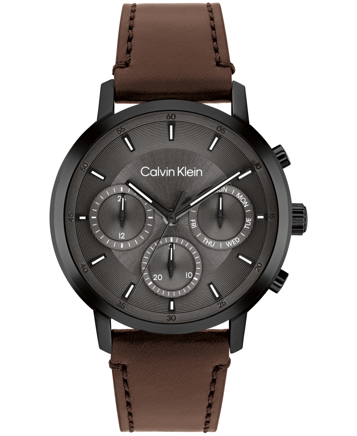 Men's Gauge Dark Brown Leather Strap Watch, 41mm - Dark Brown