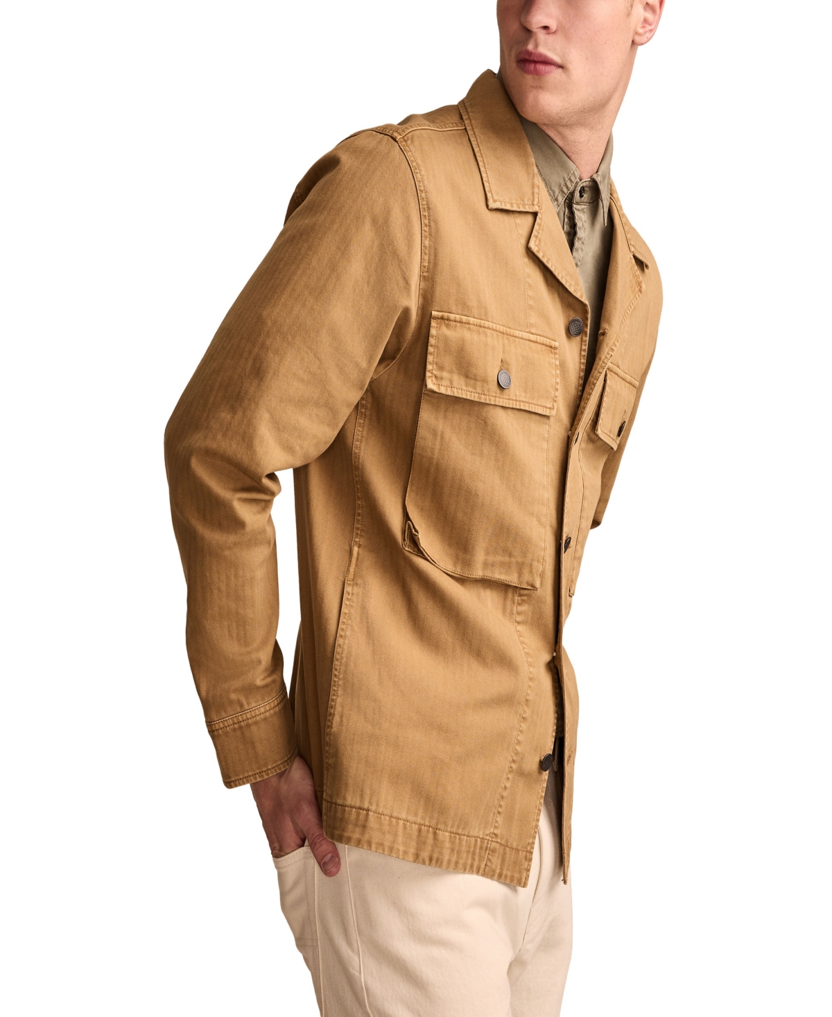 LUCKY BRAND MEN'S MILITARY SHIRT JACKET 