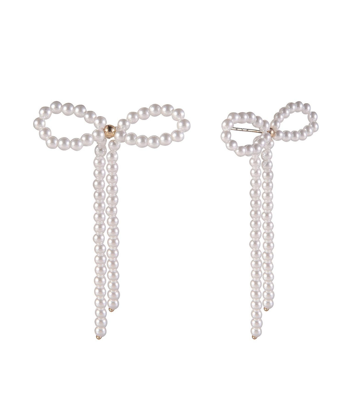 Pearl Bow Earrings - Gold