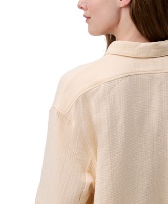 Calvin Klein Jeans Women's Double Gauze Roll-Tab-Sleeve