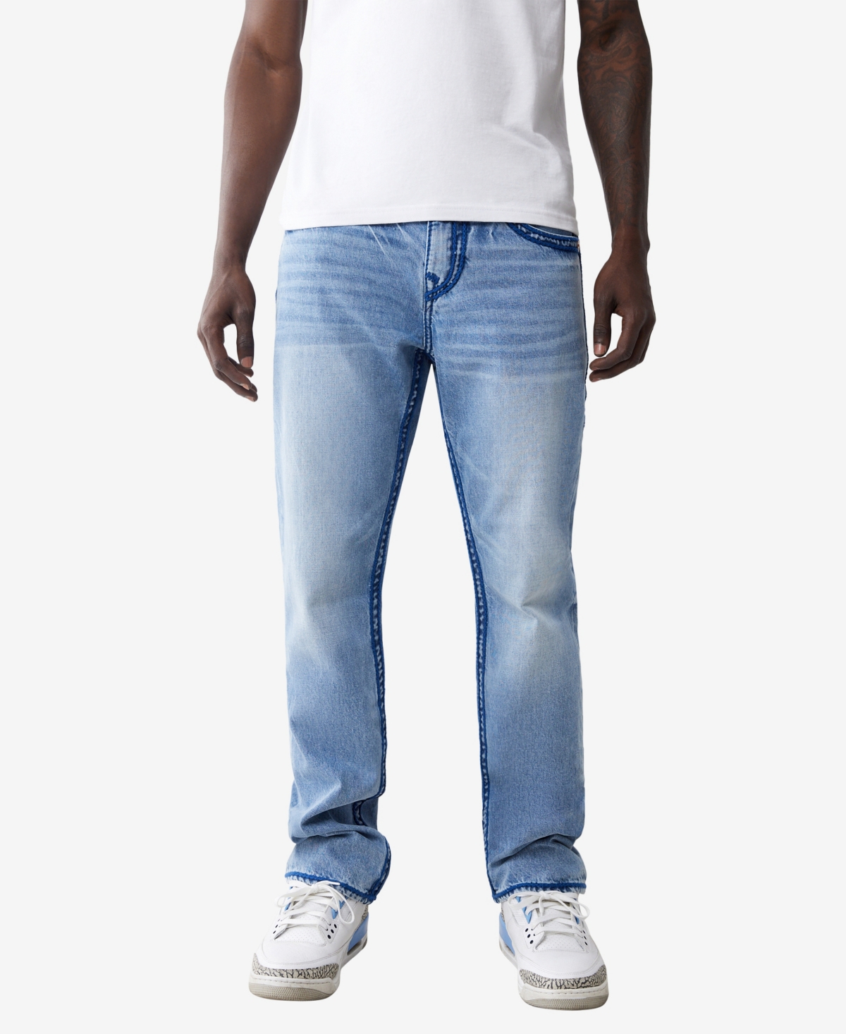 Men's Ricky Rope Stitch Flap Straight Jeans - Rocky point light wash