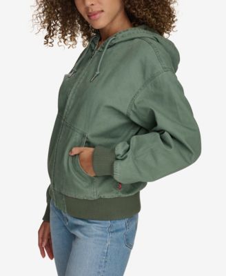 Women's Relaxed Hooded Bomber Jacket