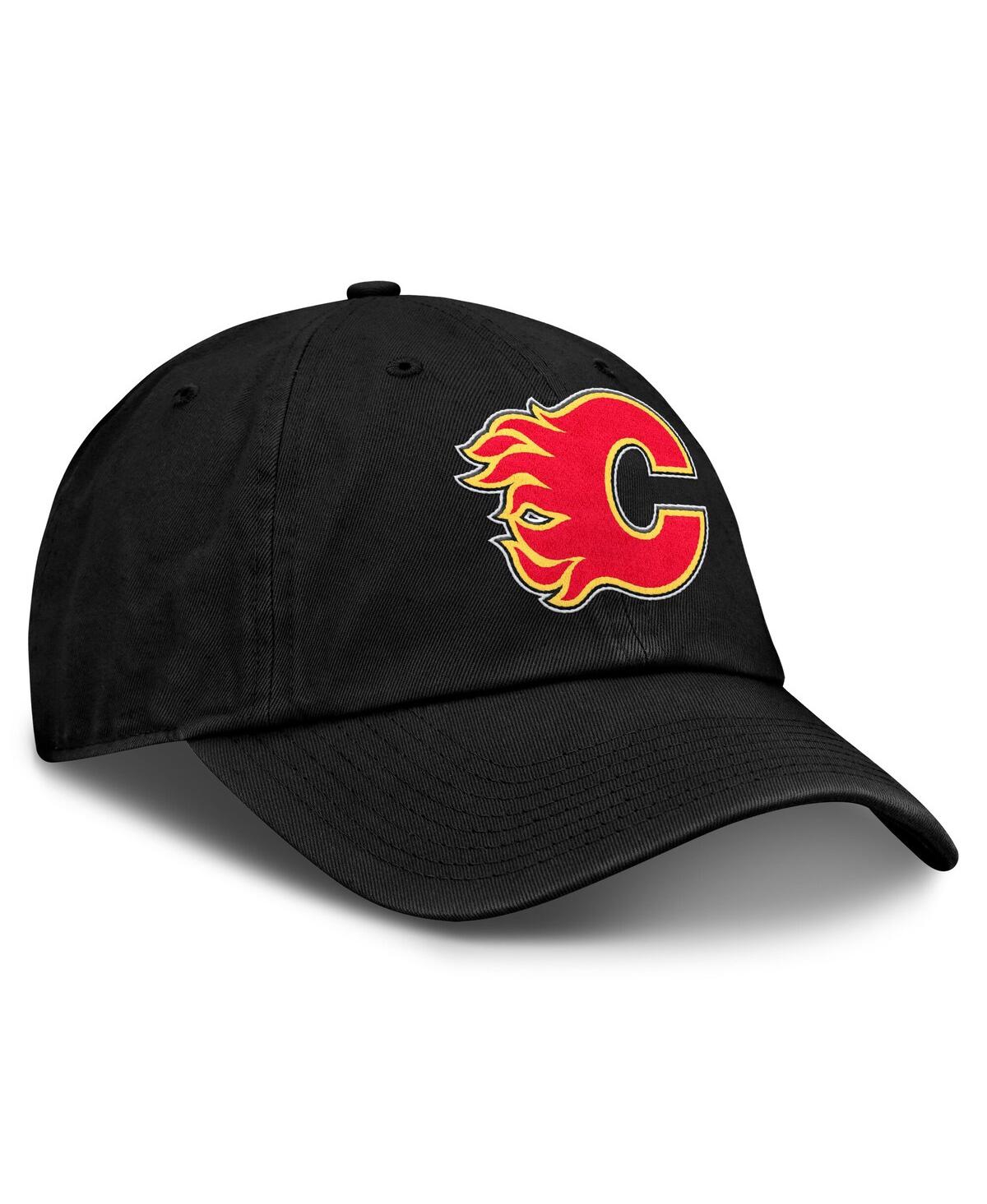 Fanatics Men's Black Calgary Flames Core Fundamental Adjustable Hat In Black