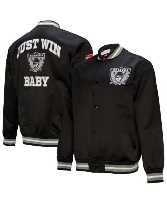 Mitchell & Ness - Men's Black Oakland Raiders Double Down Satin Full-Snap Jacket