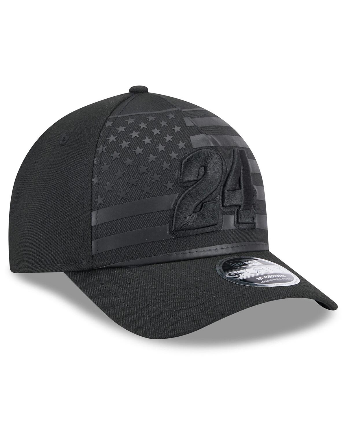 New Era Men's Black William Byron American Flag 9forty M-crown A-frame Adjustable Hat In Black