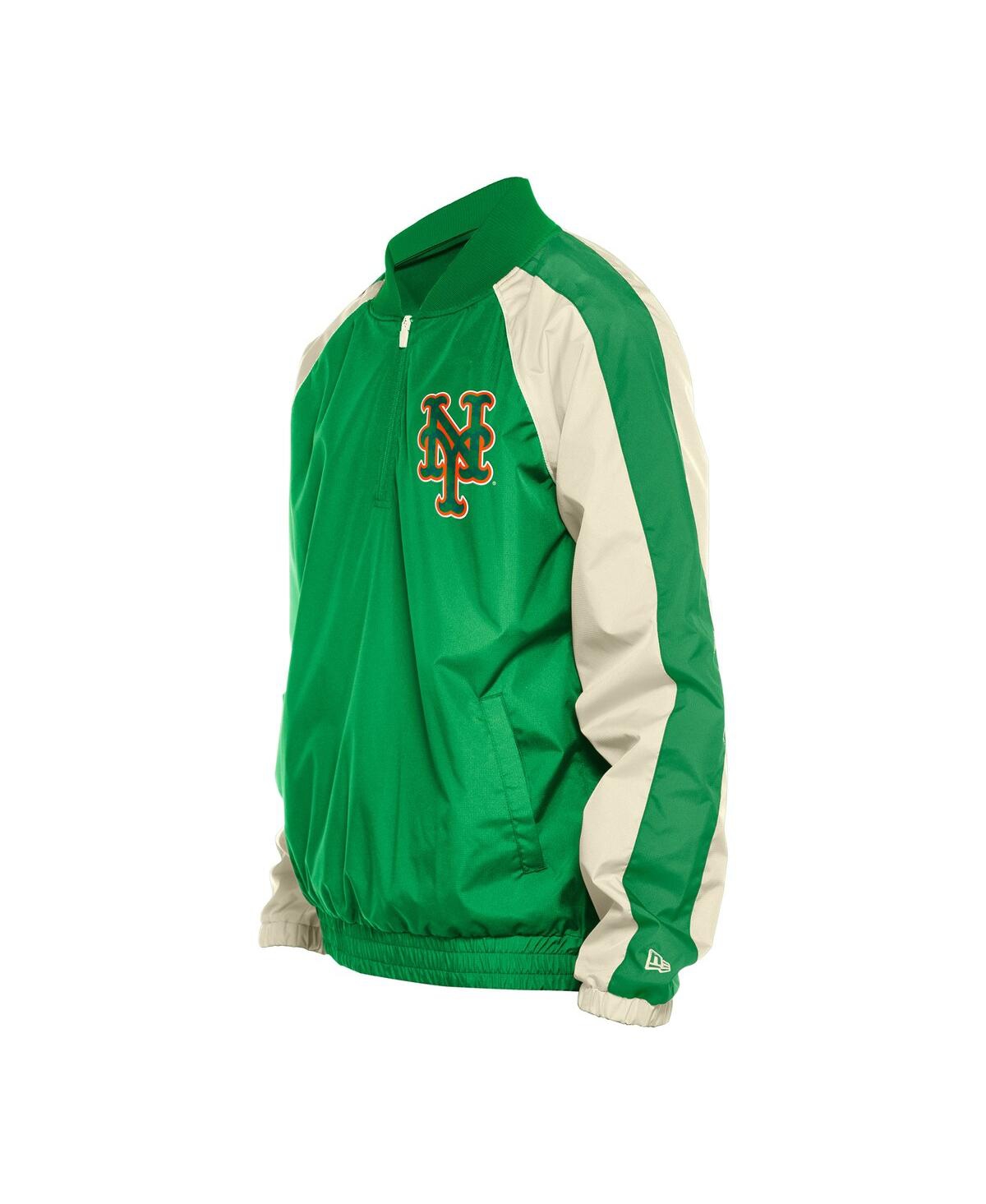 Shop New Era Men's Kelly Green New York Mets Ripstop Raglan Quarter-zip Hoodie Windbreaker Jacket