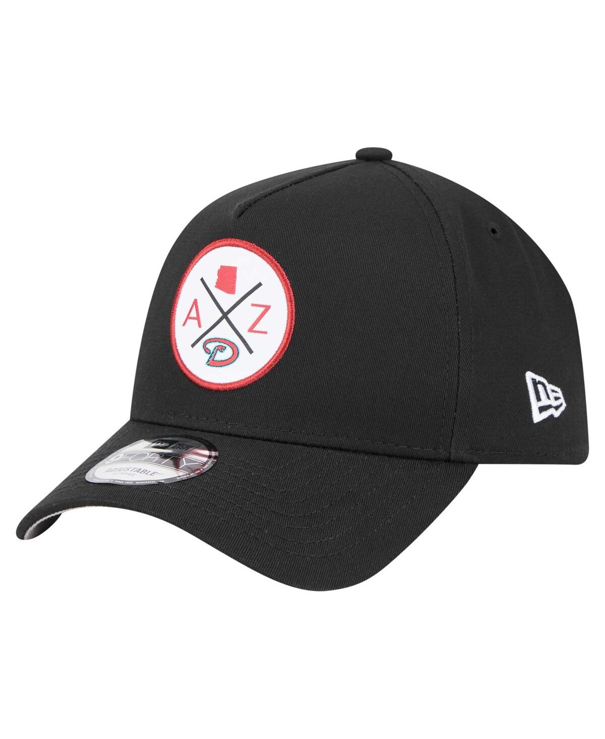 NEW ERA MEN'S BLACK ARIZONA DIAMONDBACKS 9FORTY A-FRAME ADJUSTABLE HAT 
