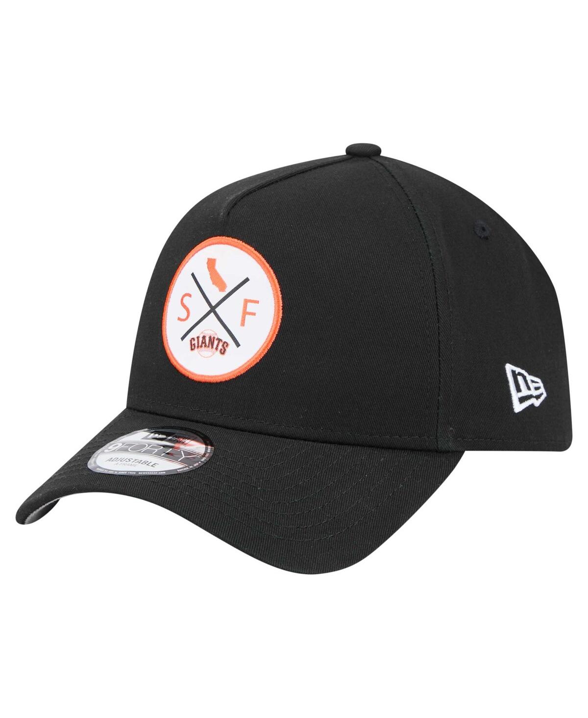NEW ERA MEN'S BLACK SAN FRANCISCO GIANTS 9FORTY A-FRAME ADJUSTABLE HAT 