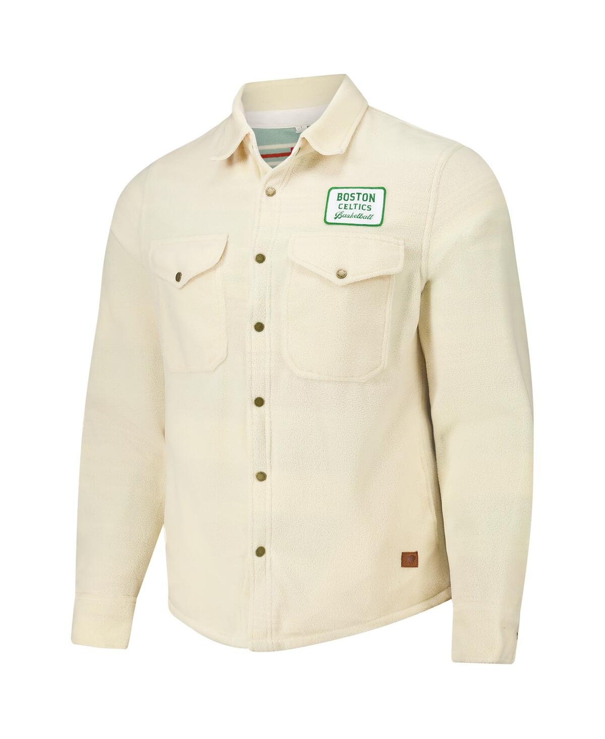 SPORTIQE MEN'S AND WOMEN'S CREAM BOSTON CELTICS HIGH COUNTRY REEVES FULL-BUTTON LONG SLEEVE SHIRT 
