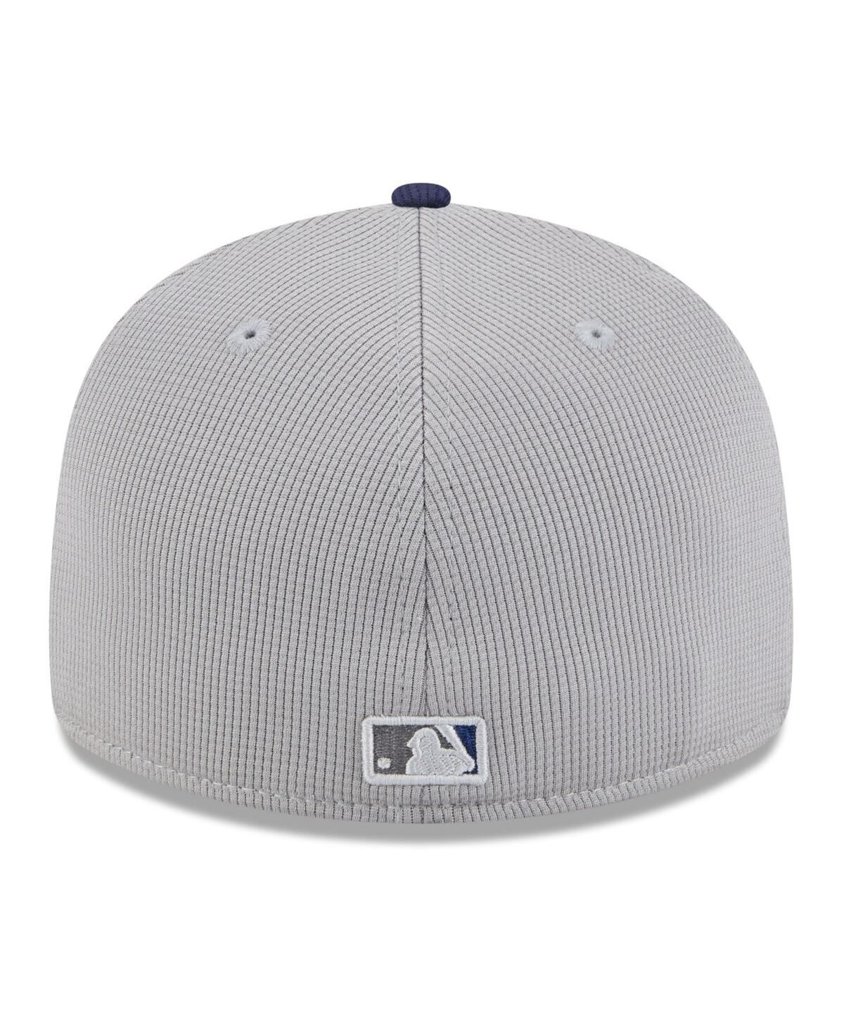 New Era Men's Gray/navy Tampa Bay Rays 2025 Batting Practice Low Profile 59fifty Fitted Hat In Gray,navy