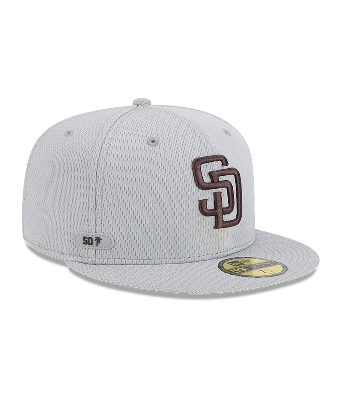NEW ERA MEN'S GRAY SAN DIEGO PADRES 2025 MLB CLUBHOUSE 59FIFTY FITTED HAT 