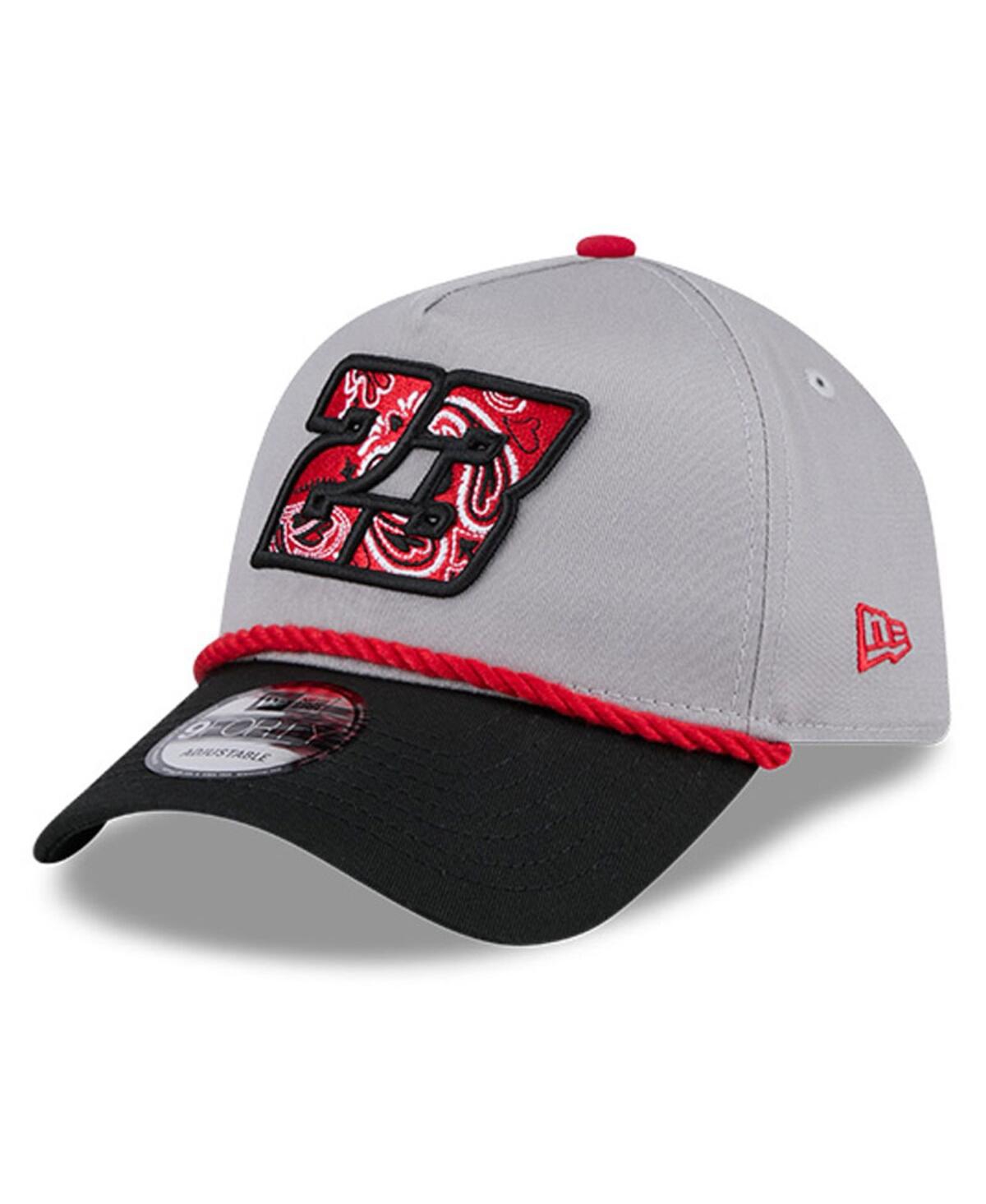 NEW ERA MEN'S GRAY/BLACK BUBBA WALLACE 9FORTY ROPE SNAPBACK HAT 