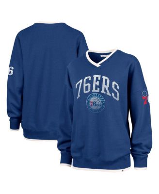 '47 Brand - Women's Royal Philadelphia 76ers Rise Wax Pack Daze '80s Oversize Pullover Sweatshirt