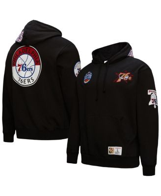 Mitchell & Ness - Men's Black Philadelphia 76ers Hardwood Classics Blackout Collection Pullover Hoodie