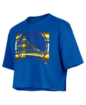 Women's Royal Golden State Warriors Oversized Boxy Crop T-Shirt