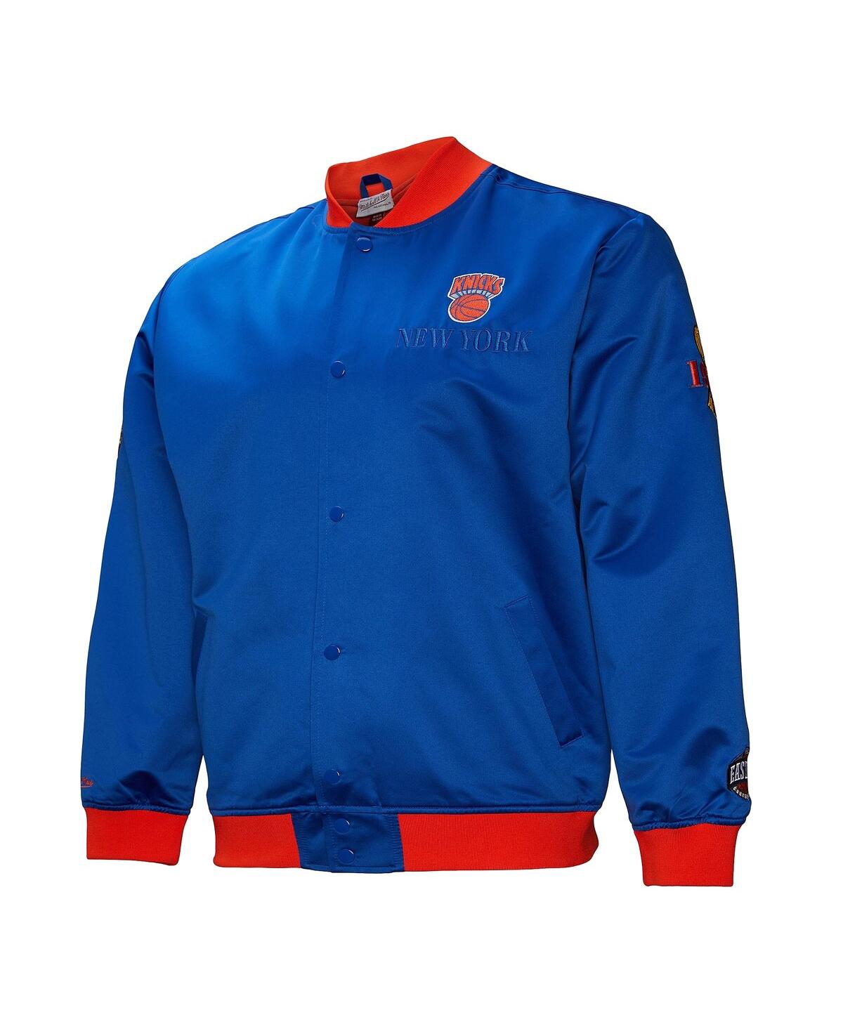 Mitchell & Ness Men's Blue New York Knicks Hardwood Classics Team Og 3.0 Lightweight Satin Full-snap Jacket In Gold