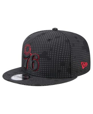New Era - Men's Black Philadelphia 76ers Midnight Ink Pop Outline 9FIFTY Snapback Hat