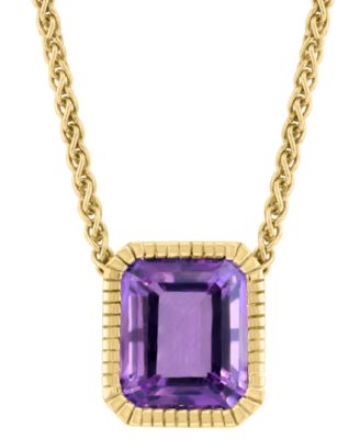 EFFY&reg; Citrine Pendant Necklace (5-7/8 ct. t.w.) in 14k Gold over Silver, 17" + 1" extender (Also in Amethyst)