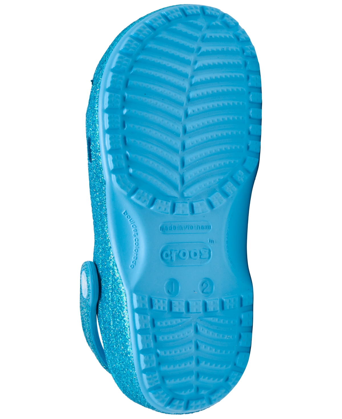 Crocs Little Girls Classic Glitter Clogs From Finish Line In Glass