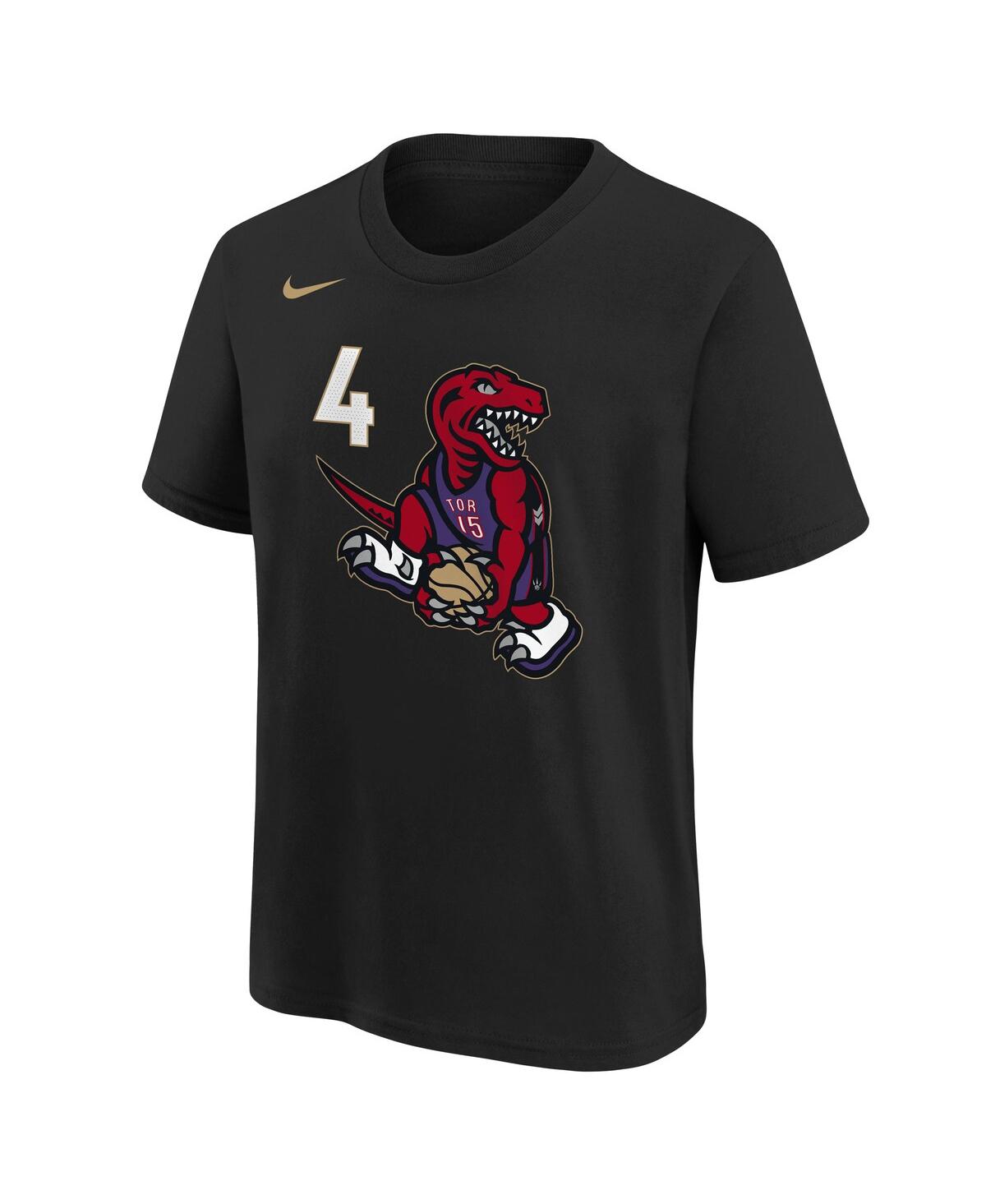 Nike Big Boys And Girls Scottie Barnes Black Toronto Raptors 2024/25 City Edition Name Number T-shirt In Black
