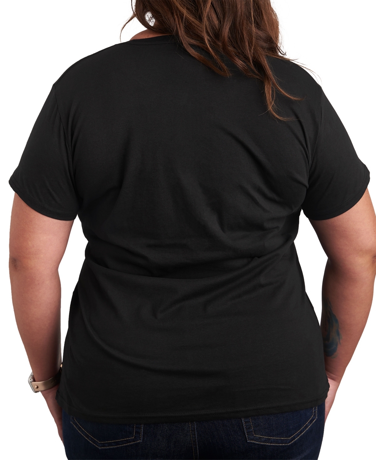 Hybrid Apparel Trendy Plus Size It Is What It Is Size Graphic Crew Neck T-shirt In Black