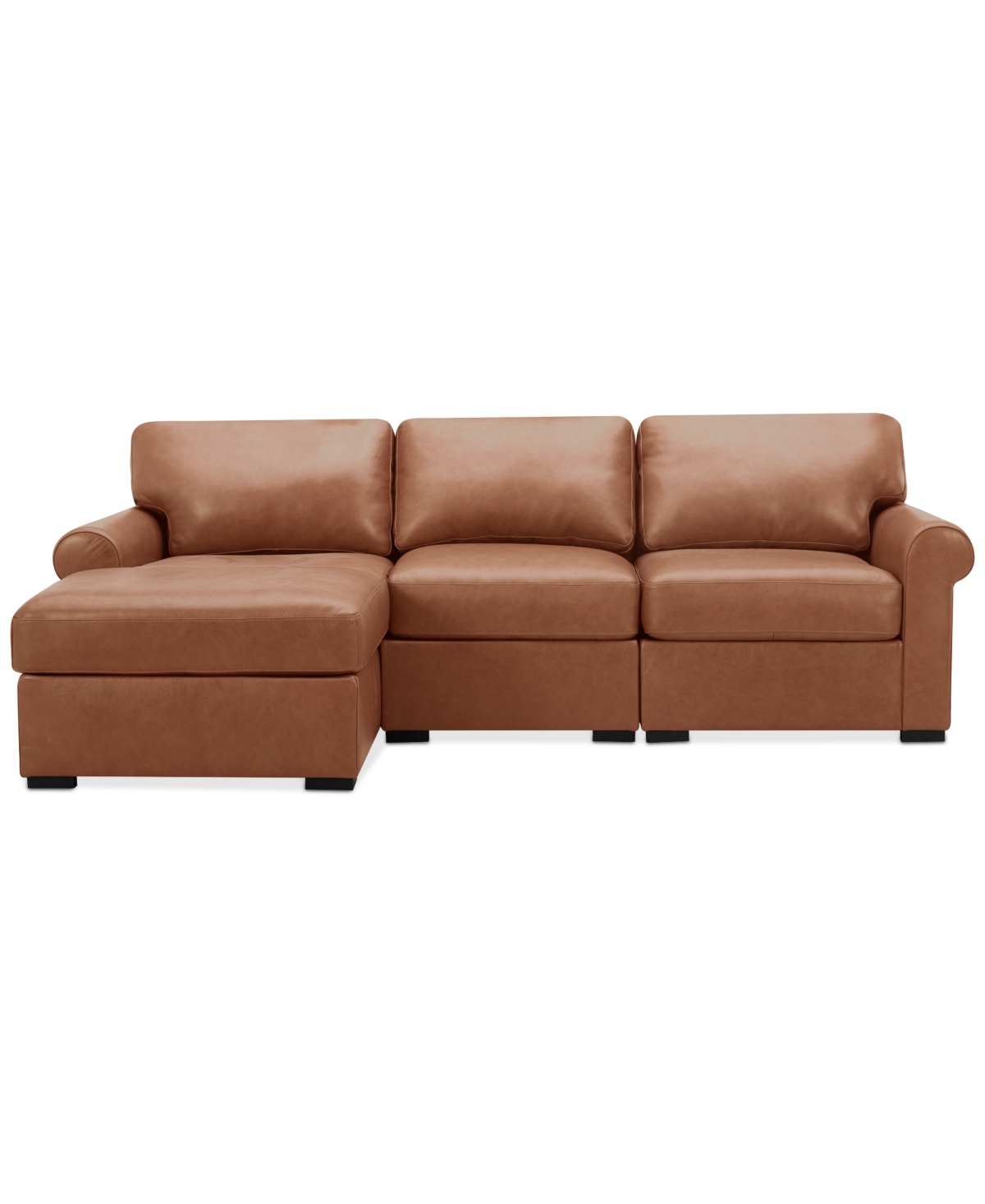 Macy's Radley Roll Arm 104" 3-pc. Leather Sectional, Exclusively At