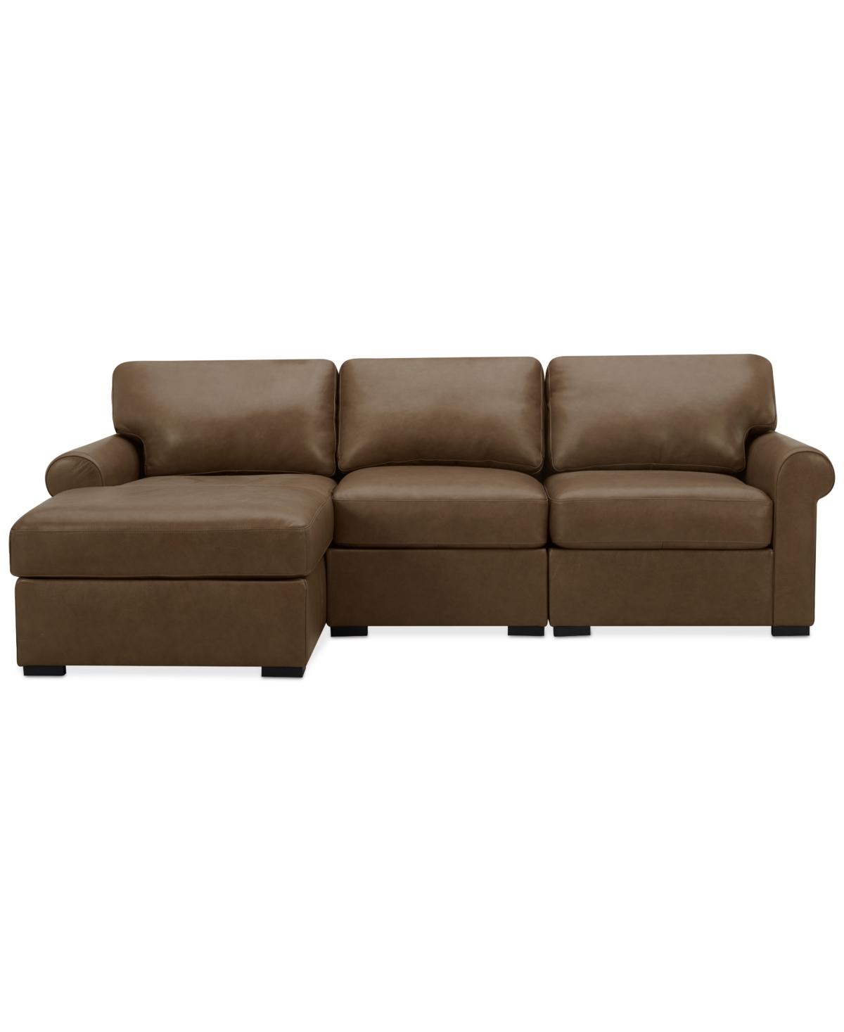 Macy's Radley Roll Arm 104" 3-pc. Leather Sectional, Exclusively At