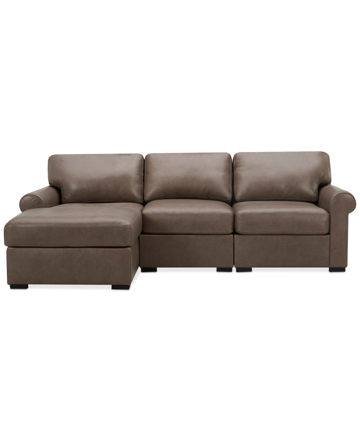 Macy's Radley Roll Arm 104" 3-pc. Leather Sectional, Exclusively At