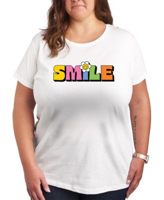 Trendy Plus Size Smile Size Graphic Crew Neck T-Shirt