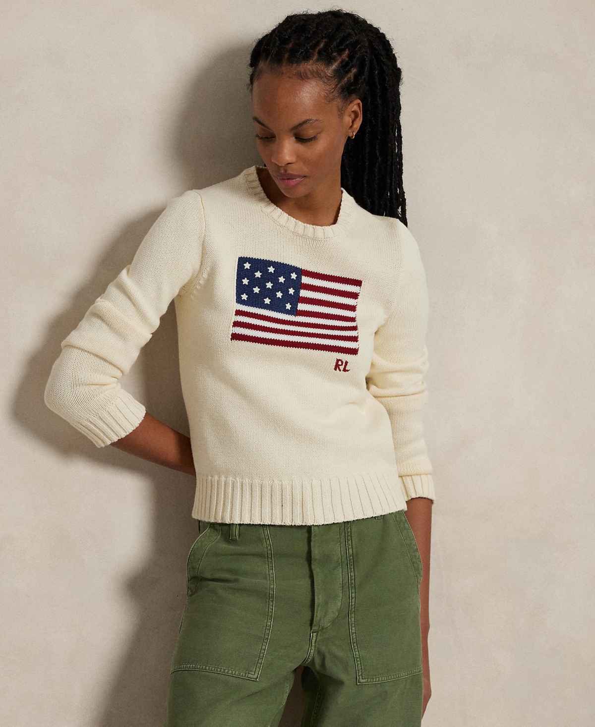 Polo Ralph Lauren Ralph Lauren Cream Cotton Sweater With